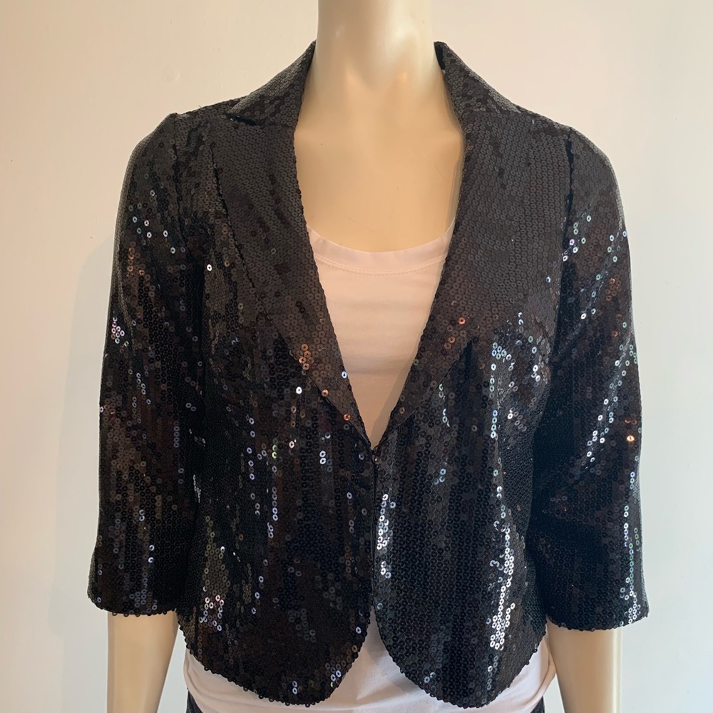 Black Sequin Jacket - image 2